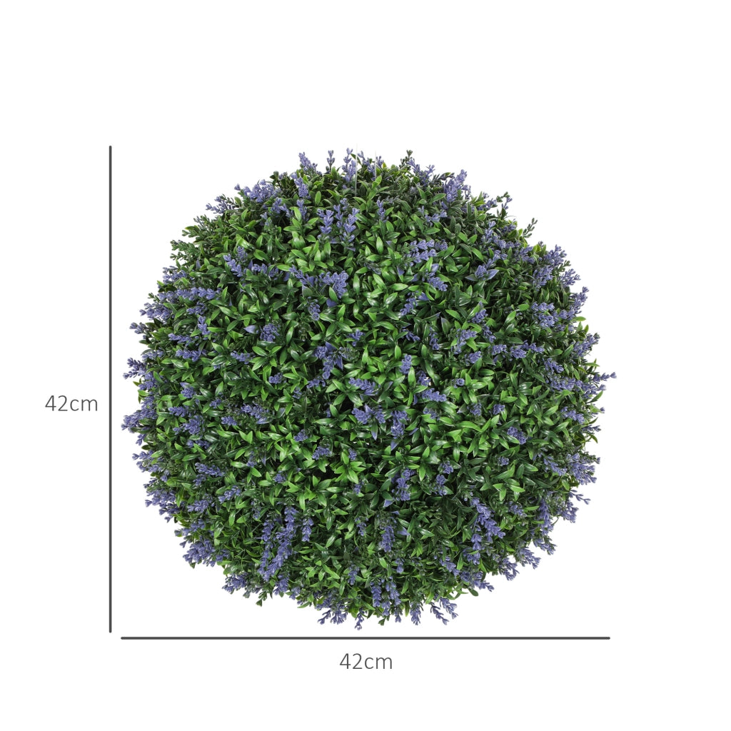 2 Piante Artificiali Topiary Sfere ¨C zephmum ¨C Viola Verde 42cm