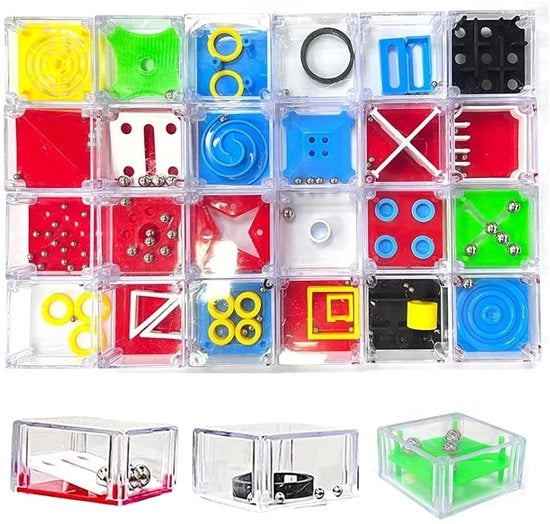 Giocchi di pazienza 24 pezzi - Regali per compleanni dei bambini - Doni per ospiti - Piccoli regali - Sicuri e sostenibili - Diversi livelli di difficoltà - Gioco di abilità