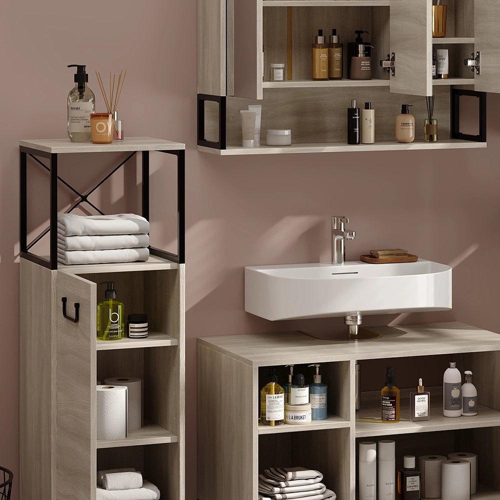 Vicco Set di mobili da bagno Rovere 3 parti
