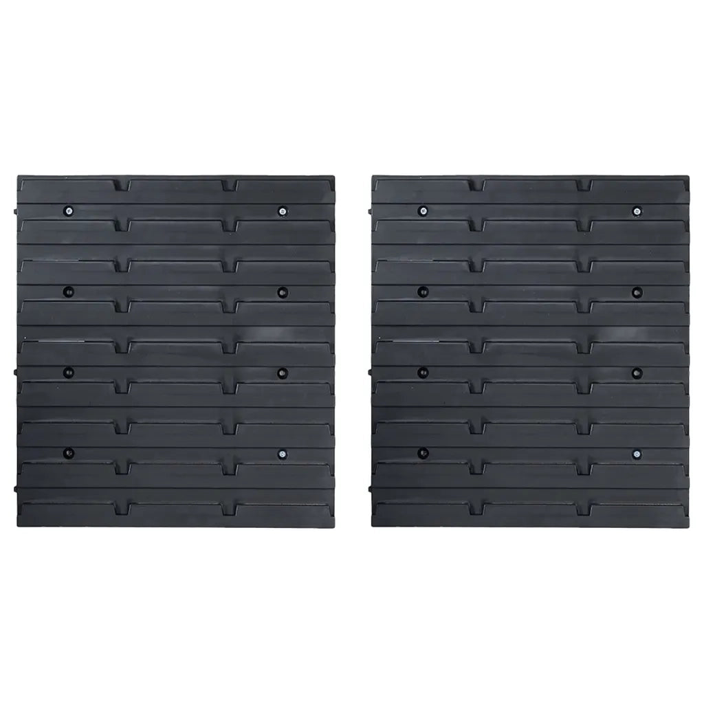 Kit Contenitori 39 pz con Pannelli a Parete Rosso e Nero 150809