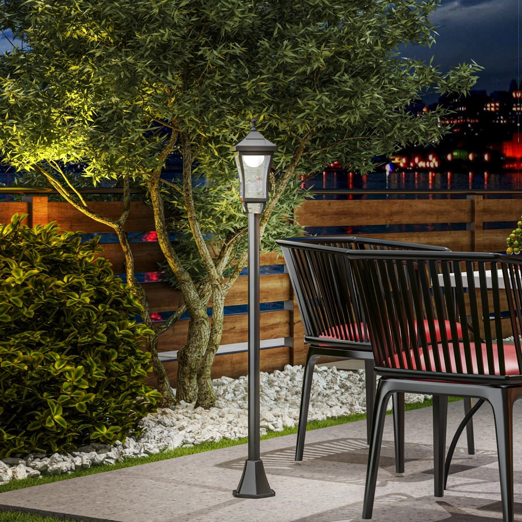 Lampada da Esterno Solare Classica LED ¨C Minimal ¨C 15x15x127 cm Nero
