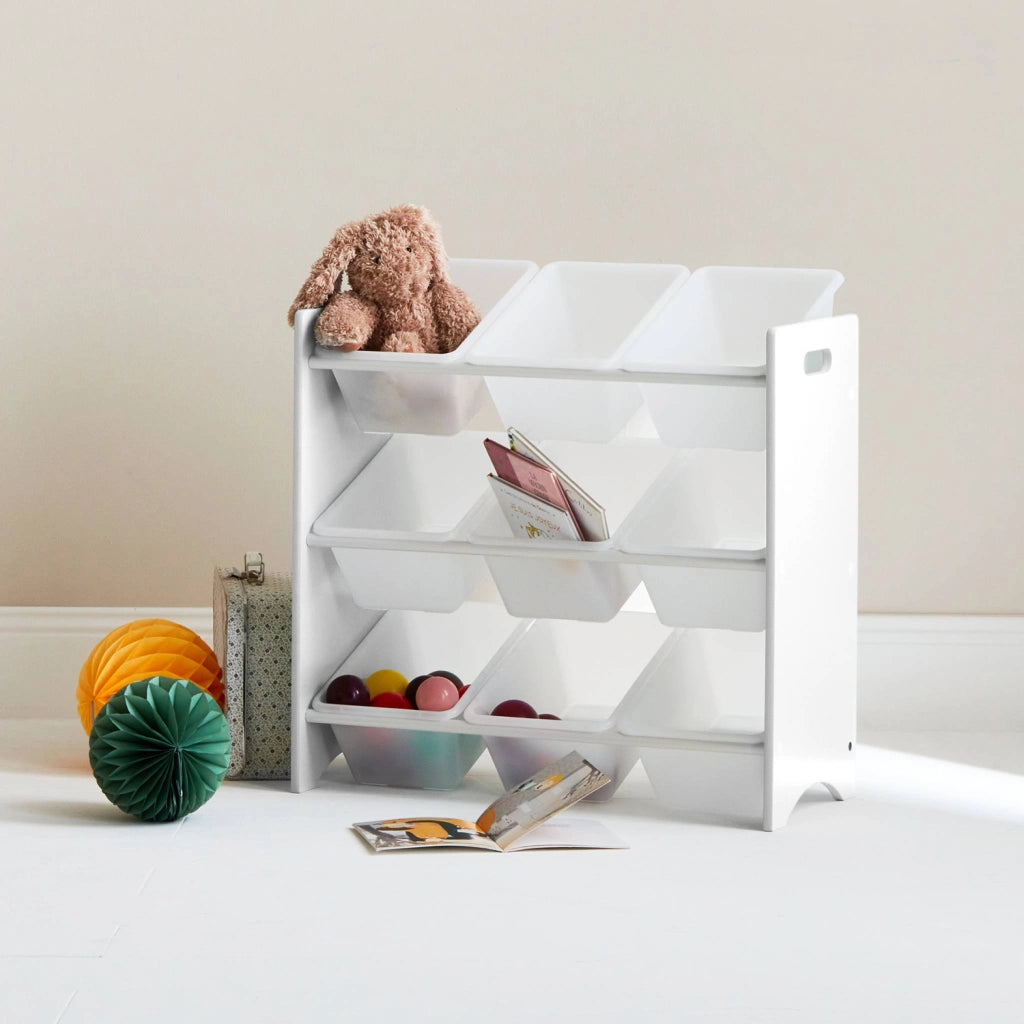 Set di 2 armadi per bambini per giocattoli, bianco