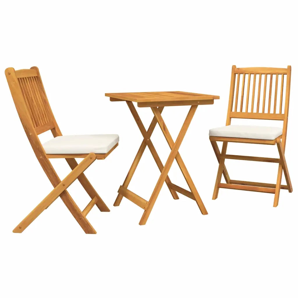 Set Bistro da Giardino 3 pcs Marrone Legno di Acacia Massello 42000951