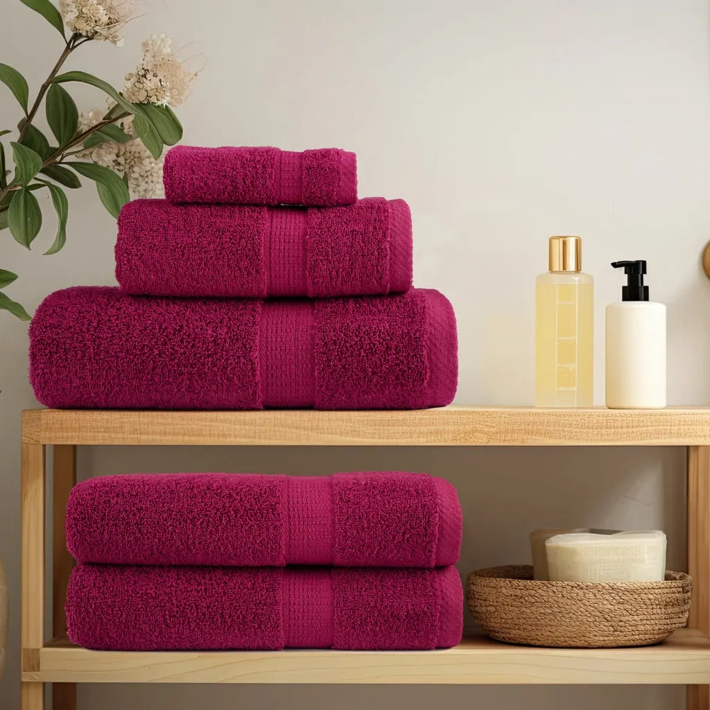 Asciugamani Premium SOLUND 2 pz | Teli per bagno Bordeaux 30x30 cm 600 g/m2