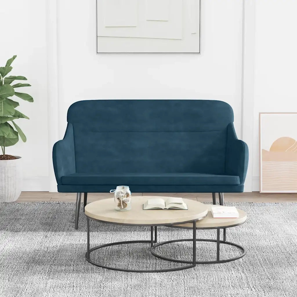 Panca Blu 110x76x80 cm in Velluto 351453