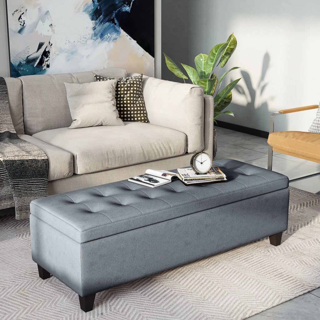 Divanetto con cassetti ¨C Minimal ¨C Grigio 125x49x41 cm