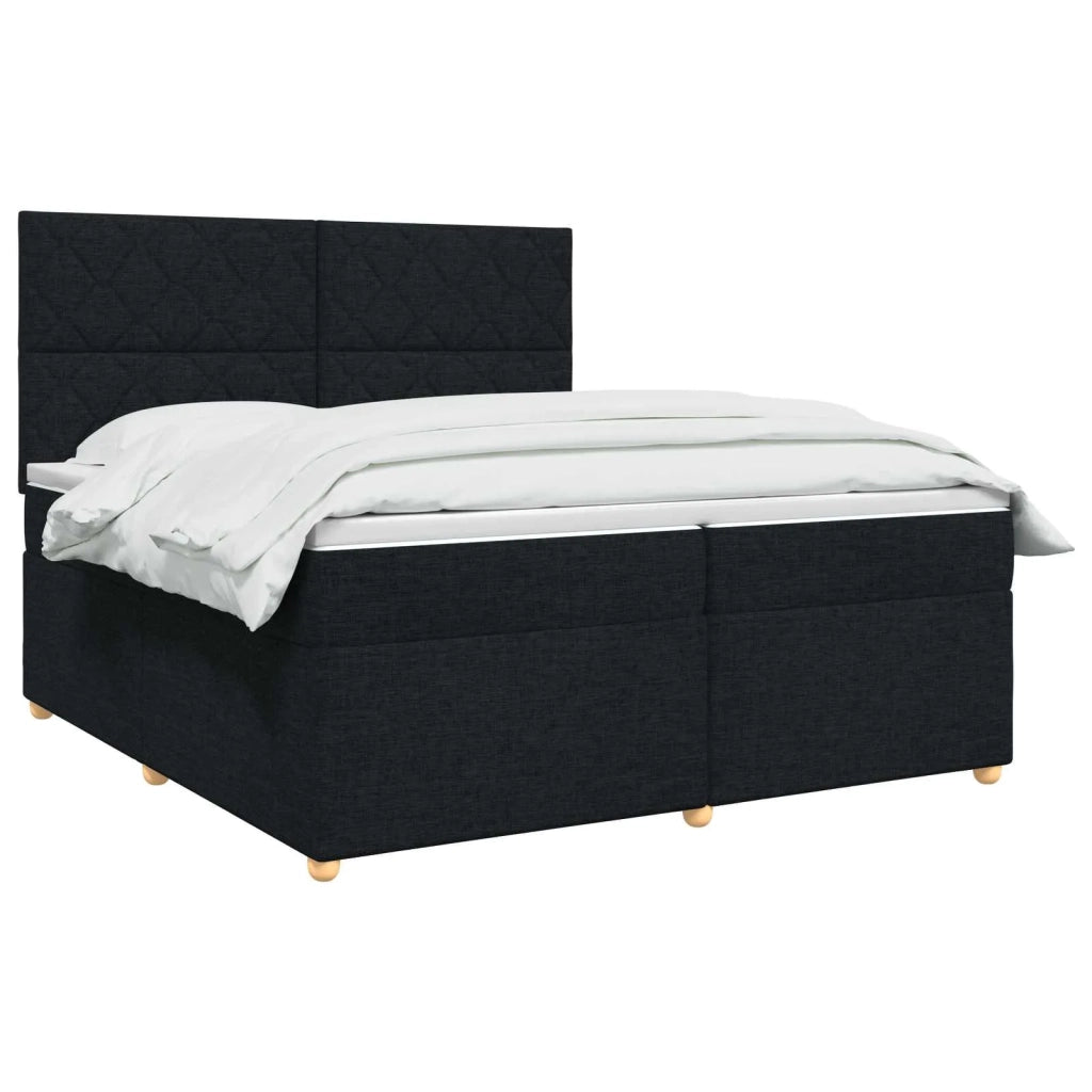 Letto box spring con materasso Nero 200 x 200 cm Tessuto 3455436