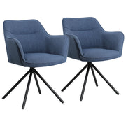 Set di 2 sedie in tessuto blu DANNA