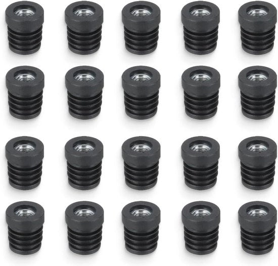 20 Pacchi di Coperture a Cerchio per Tubi in Plastica Nera - Fermacavo in Plastica Solida