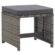 Sgabelli da Giardino 2 pz con Cuscini in Polyrattan Antracite 46419