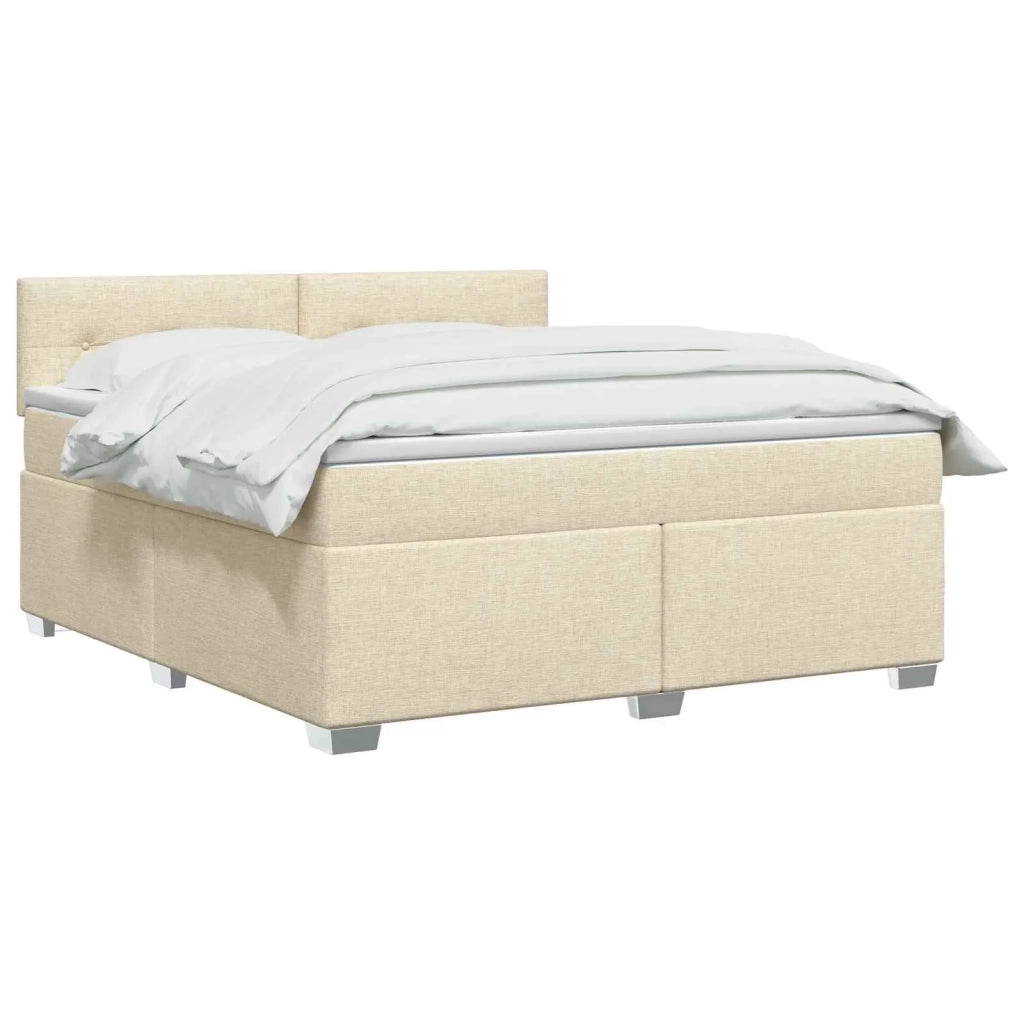 Letto con Box Spring, Materasso e LED Crema 160 x 200 cm 3451985