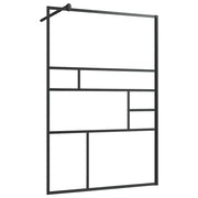 Parete Doccia Walk-in in Vetro Trasparente ESG Nera 115x195 cm CFW5304424