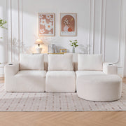 Divano letto a due posti - Zephmum- 265 cm largo, 3 cuscini, porta bicchieri