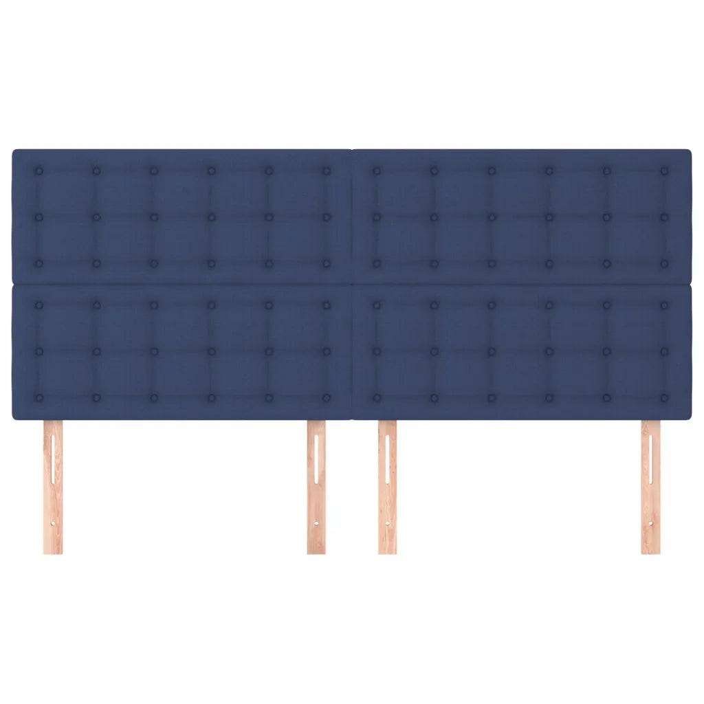 Testiera | Testata Blu 200x5x118/128 cm Tessuto