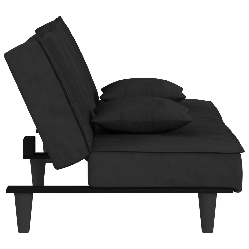 Divano Letto Nero in Velluto 351911