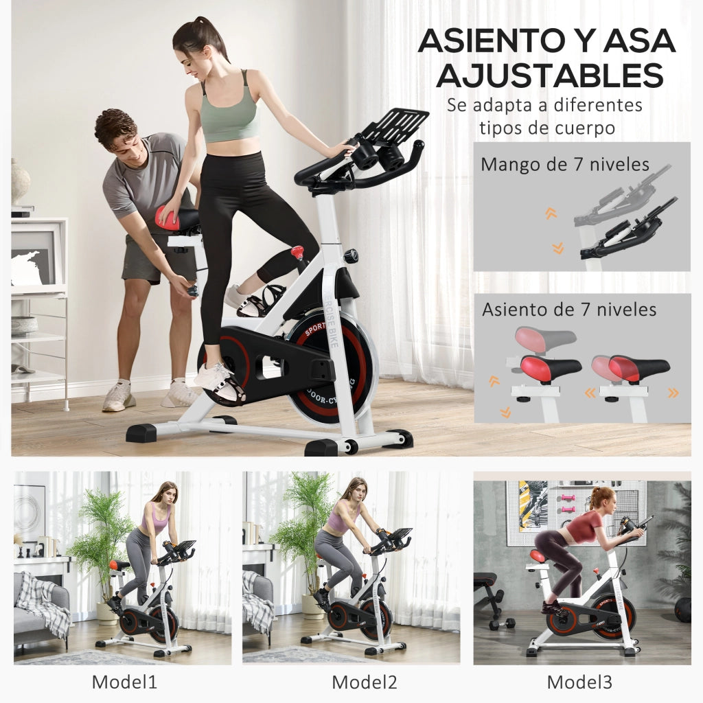Bicicletta Statica con Resistenza Regolabile ¨C Minimal ¨C Bianco