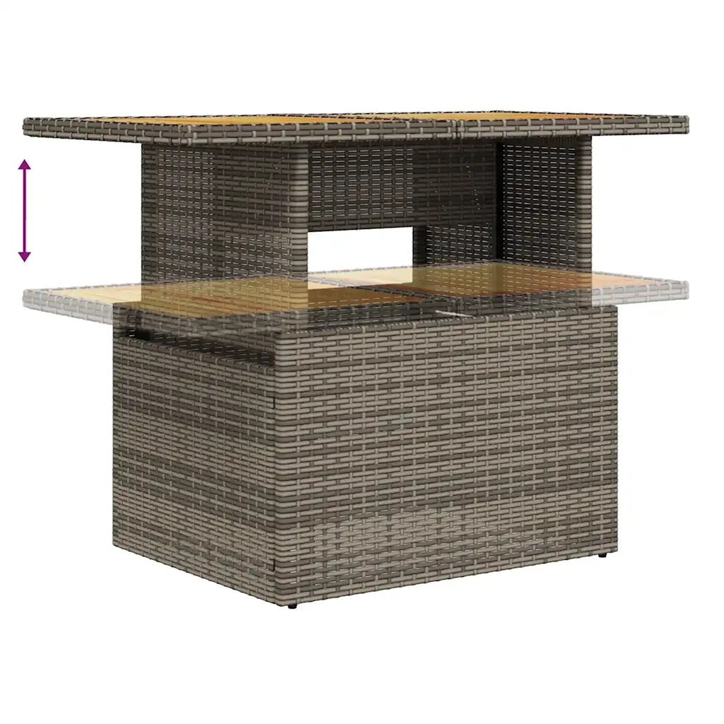 Set Divano da Giardino 8 pz con Cuscini Grigio in Polyrattan 3327351