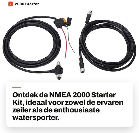 Kit di Avvio NMEA 2000 - 3 Metri di Cavo - Connettore T - Resistenze di Chiusura - Impermeabile - Materiale ABS - Set di Rete Marittima