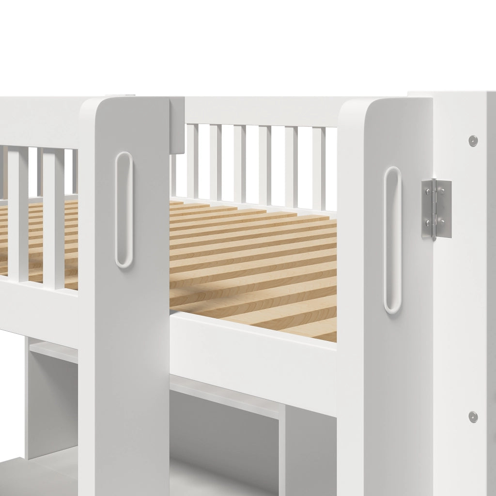 Letto a Soppalco con Scrivania e Cassetti ¨C MINIMAL ¨C Bianco 90x200