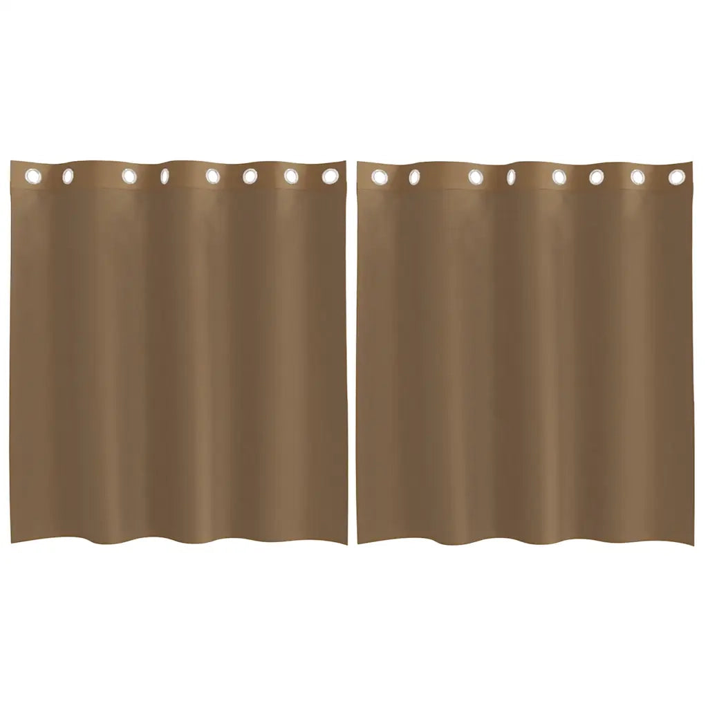 Tende in Voile con Occhielli 2 pz Marrone Chiaro
