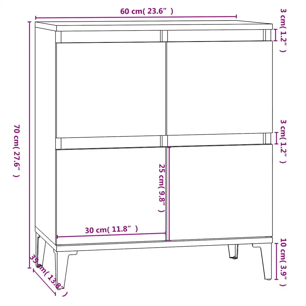 Credenza | Madia | Buffet da pranzo | Armadio da pranzo Grigio Sonoma 60x35x70 cm in Legno Multistrato