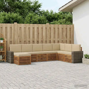 Set di divani da esterno con cuscino 8 pcs Naturale e Beige 3384729