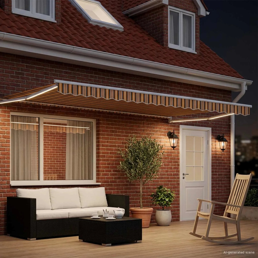 Tenda retrattile manuale con LED 4,5 × 3 m 3419314