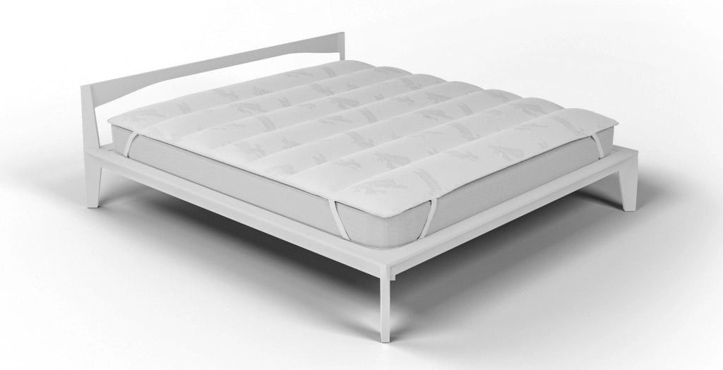 Topper Trapuntato Imbottito Singolo con Elastici Bamboo Bianco