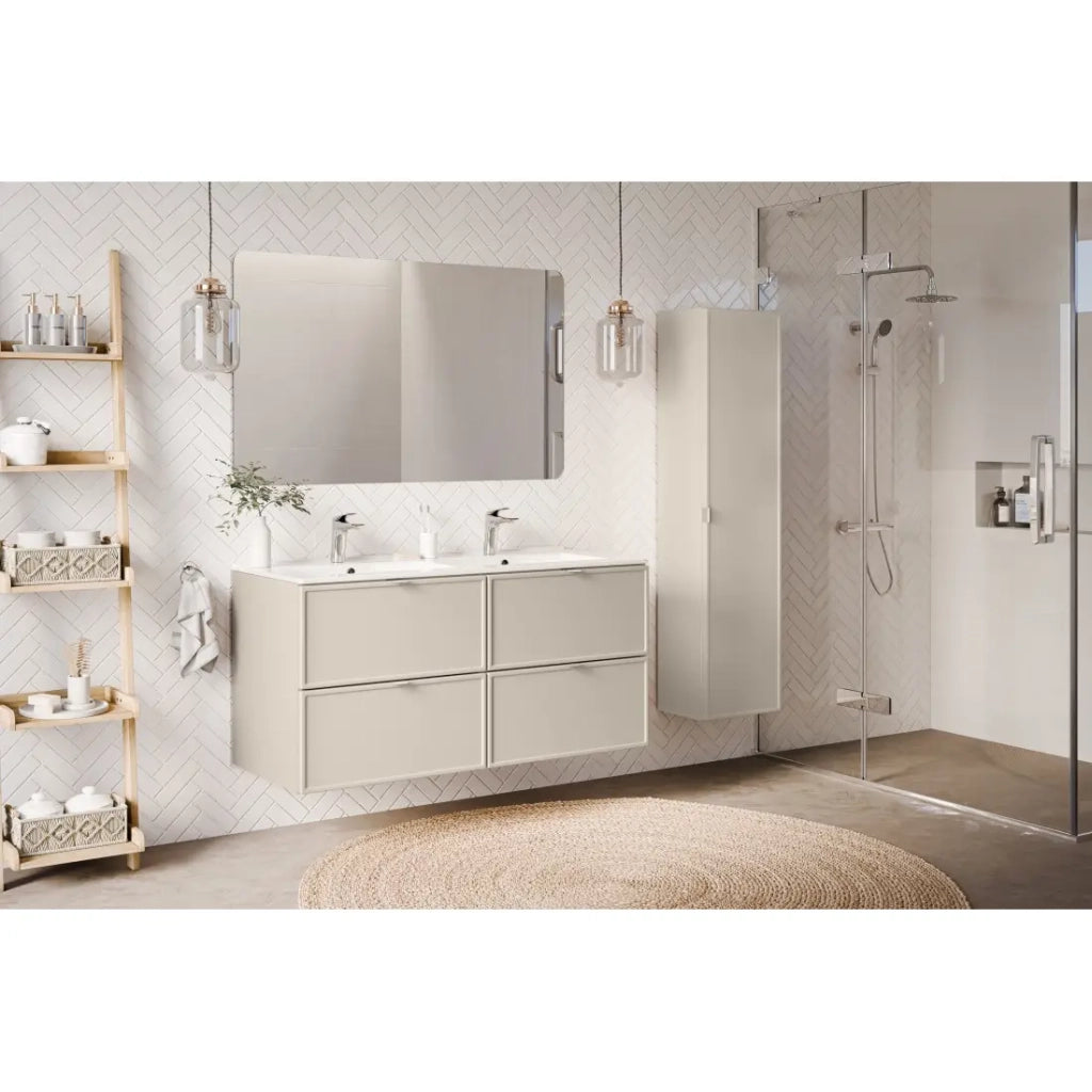 Colonna da bagno BRAZZA – 1 porta – Colore marrone congo – 140 cm – Da appendere