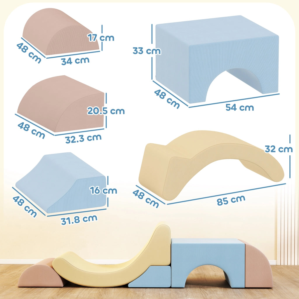 Set 5 Costruzioni Morbide per Bambini ¨C Minimal ¨C Tessuto, Multicolore