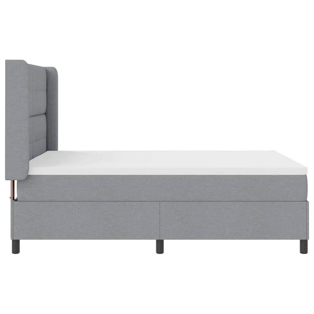 Letto a Sorgente LED Grigio chiaro 140 x 190 cm Tessuto 3343497