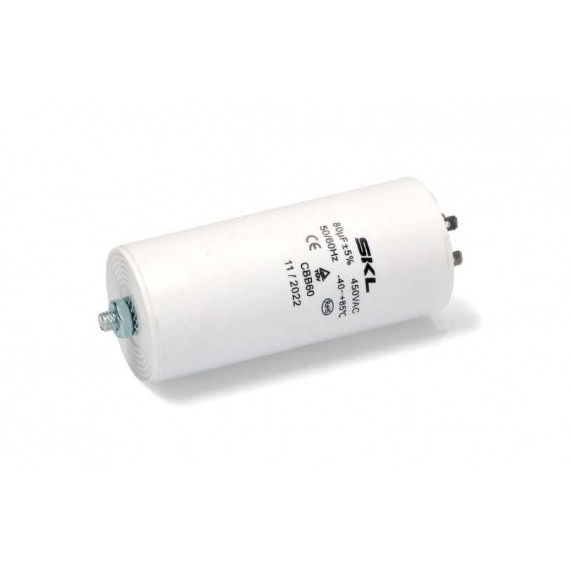 CONDENSATORE SPUNTO 80MF UNIVERSALE VARI USI Diametro 55MM altezza 120mm - UNIVERSALE