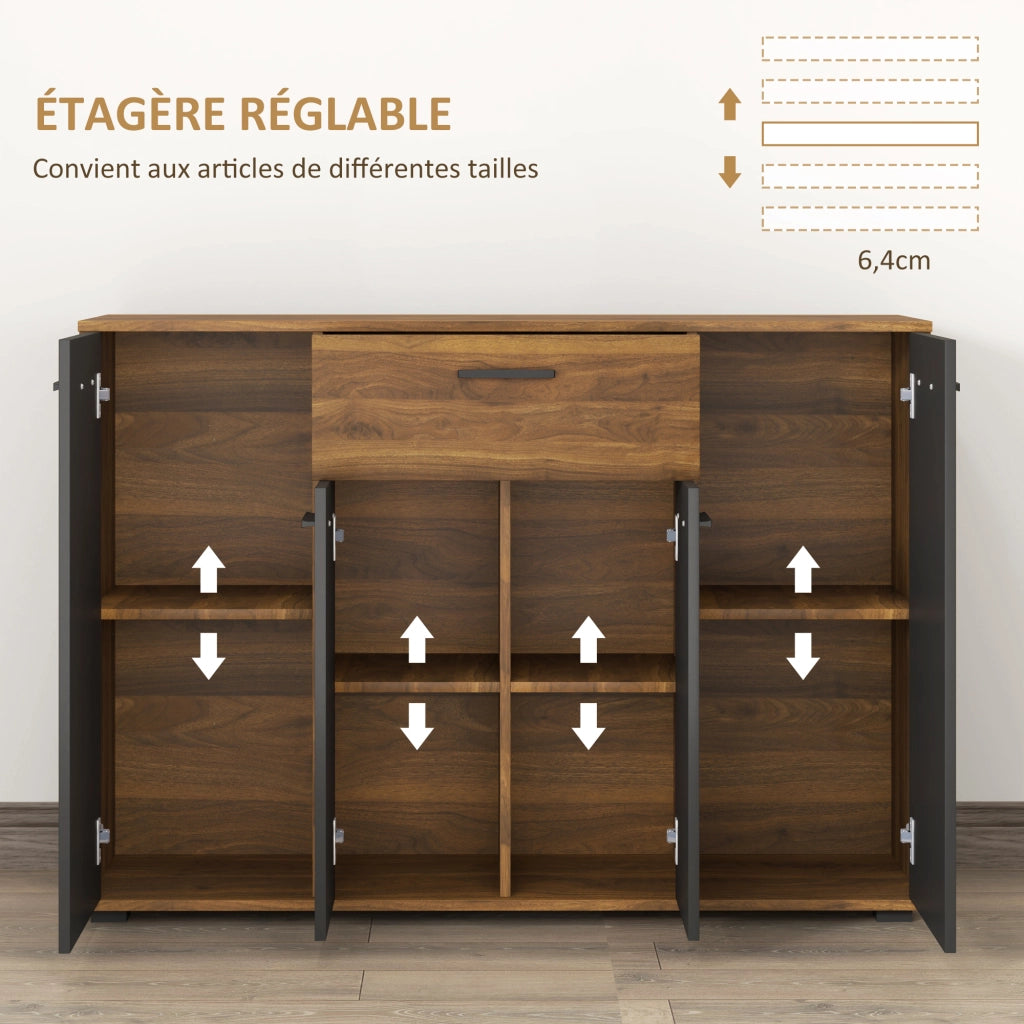 Buffet per soggiorno ¨C Minimal ¨C 120x35x85 cm, marrone e nero