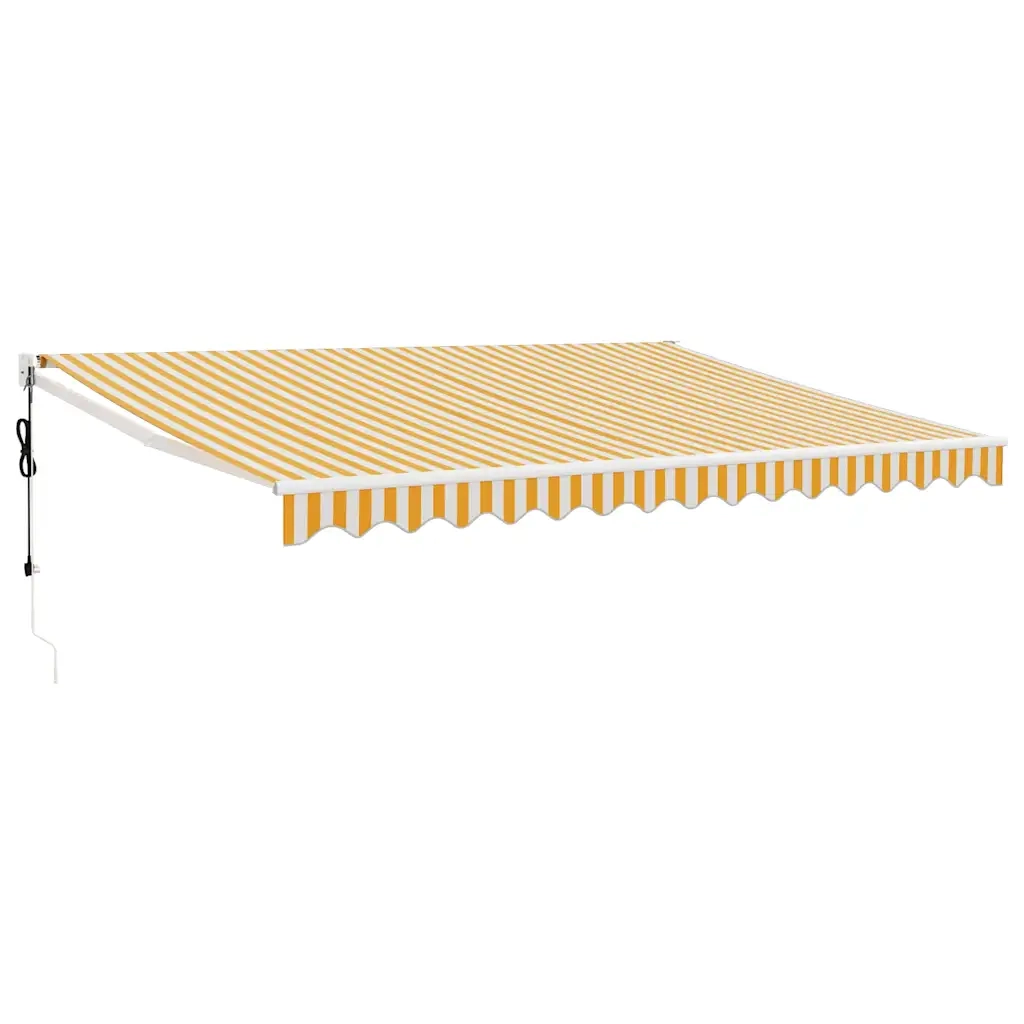 Tenda Sole Automatica Retrattile Gialla e Bianca 4x3 m 3154483