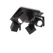 Lampada Da Soffitto Mouse Pl4 Nero Ideal-Lux