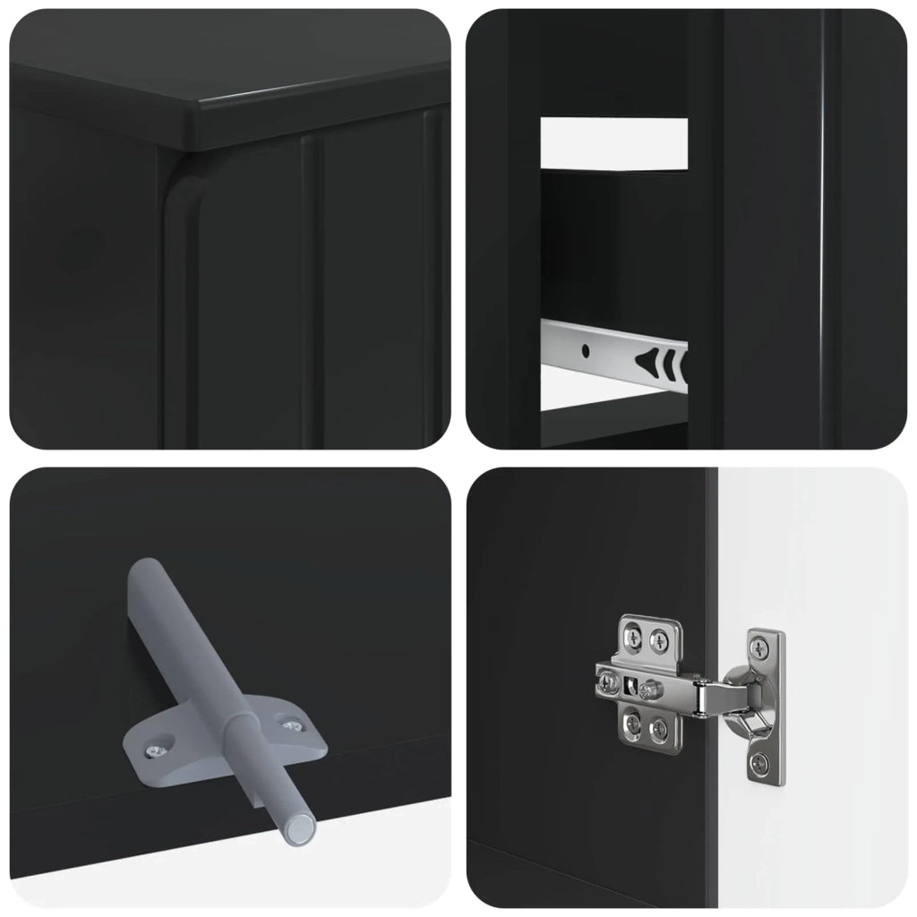 Set di Mobili da Bagno da 4 Pezzi ZWOLLE Nero 3417919