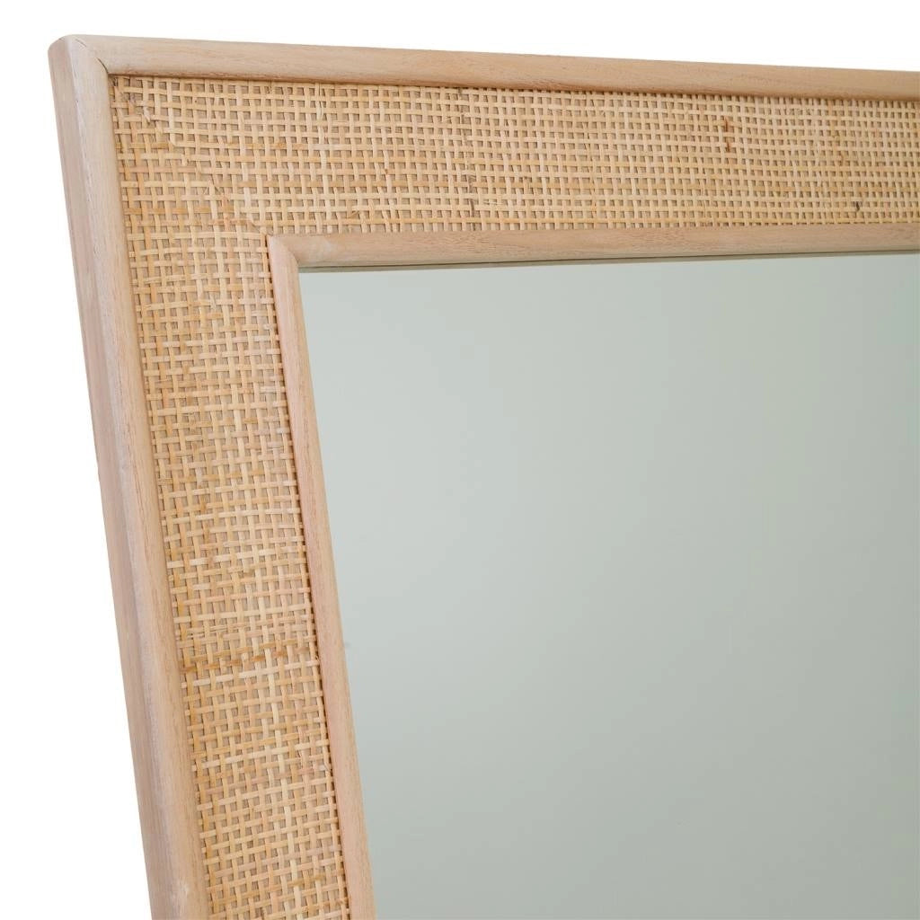 Specchio in MDF e griglia, marrone, 70x2,5x100 cm