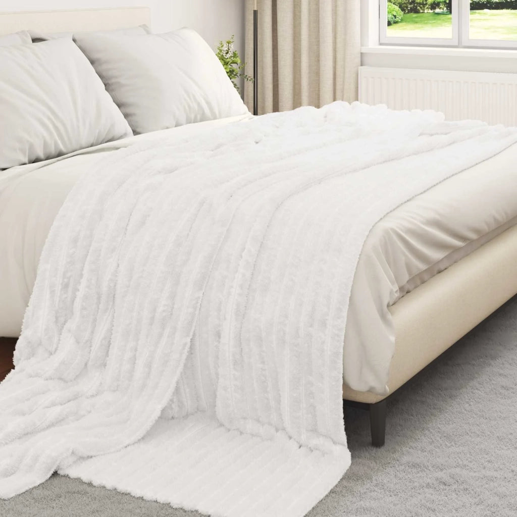Coperte da Pile 6 pcs Bianco 270 x 240 cm Panno 42016892