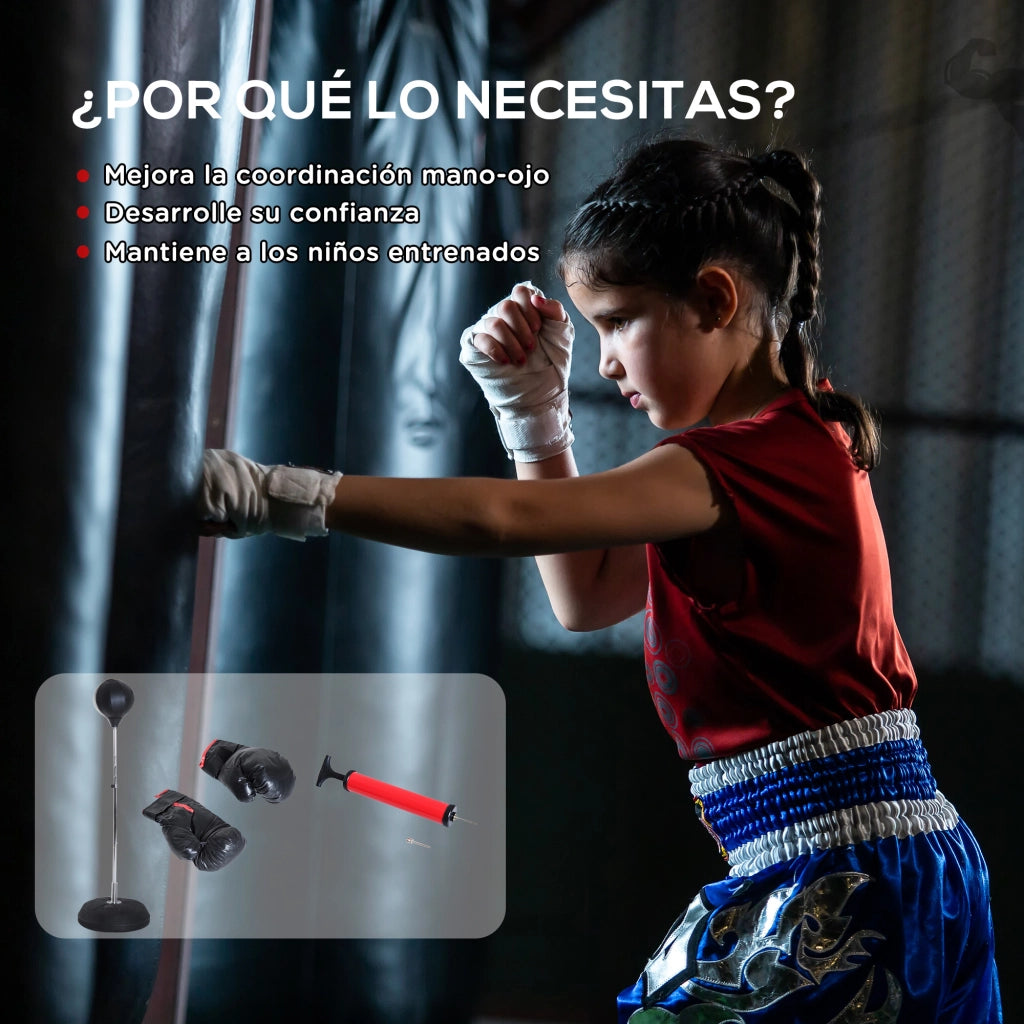 Sacco da boxe regolabile in altezza 4 livelli 126-144 cm ¨C Minimal ¨C nero