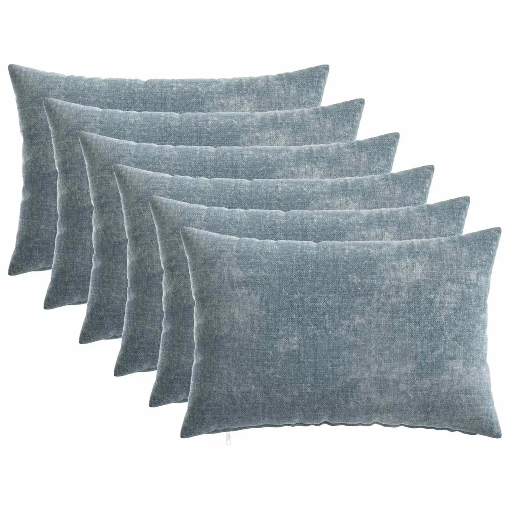 Federa 6 pz HEERLEN Azzurro 30 x 50 cm Tessuto Chenille 907792