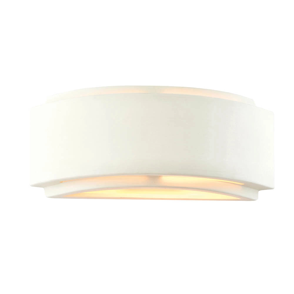 Applique moderna ad arco ceramica bianca E14 Endon Gianna