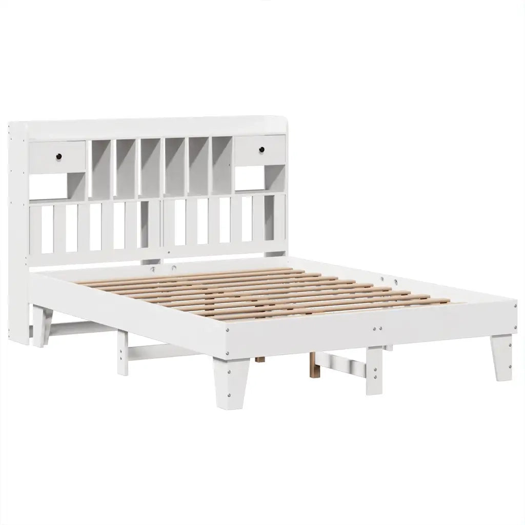 Letto senza Materasso Bianco 140x200 cm Legno Massello di Pino