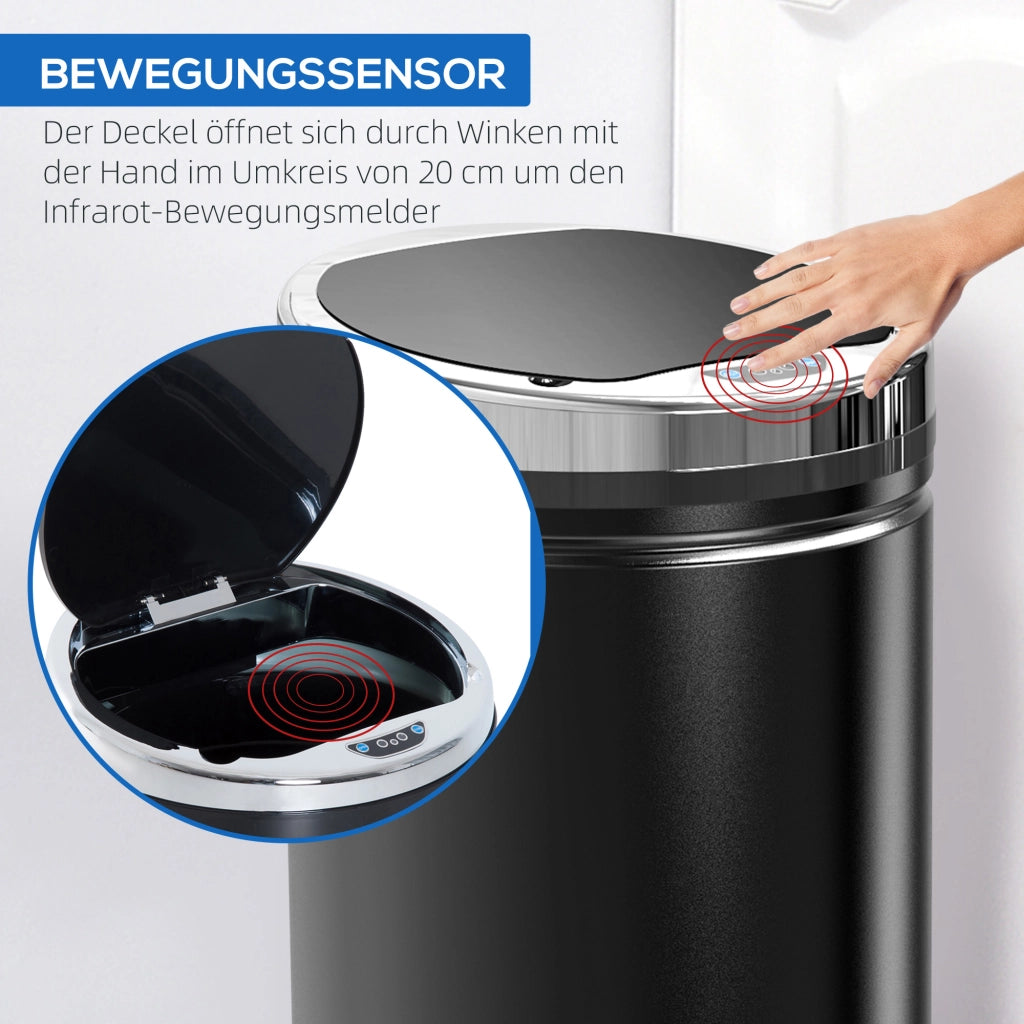 Pattumiera Automatica con Sensore 42L ¨C Xylo ¨C Acciaio Inox, Infrarossi, Cucina