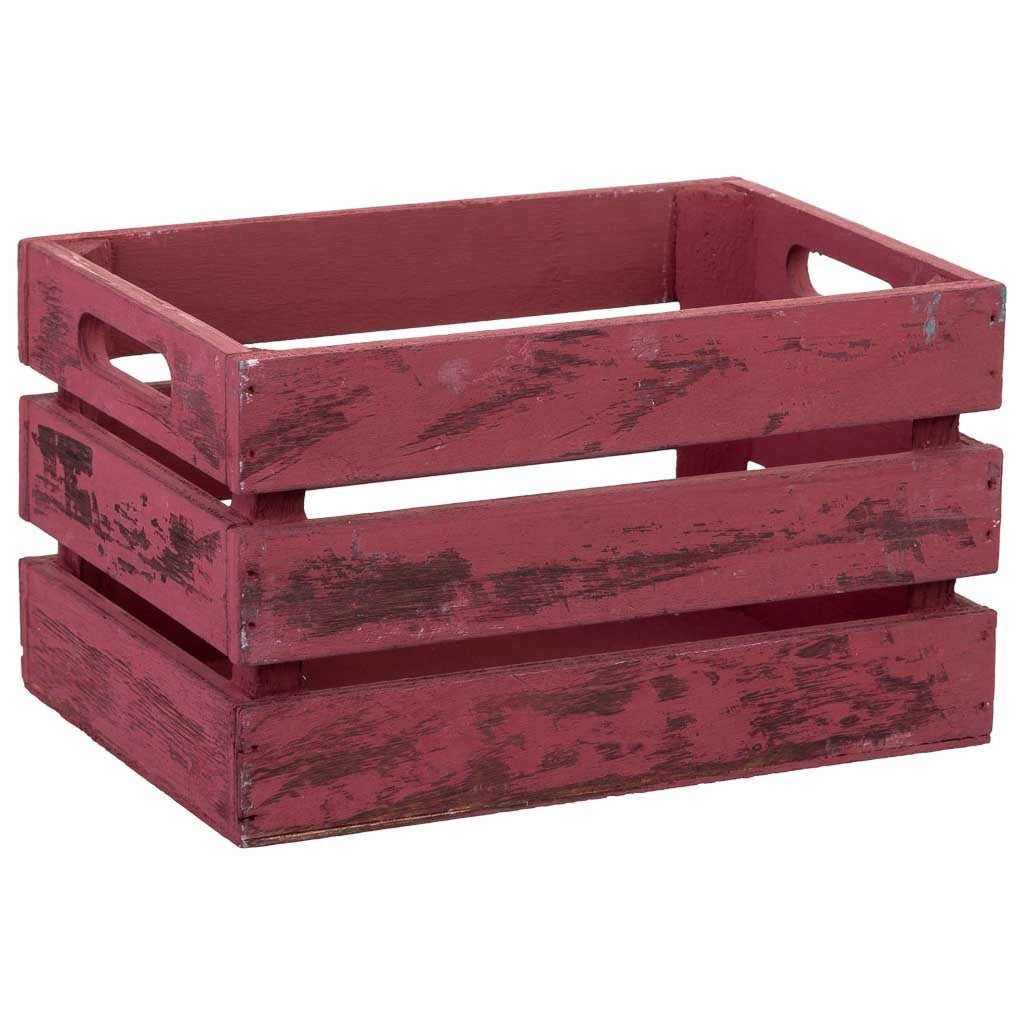 Cassetto in legno rosso 18x12x10h cm