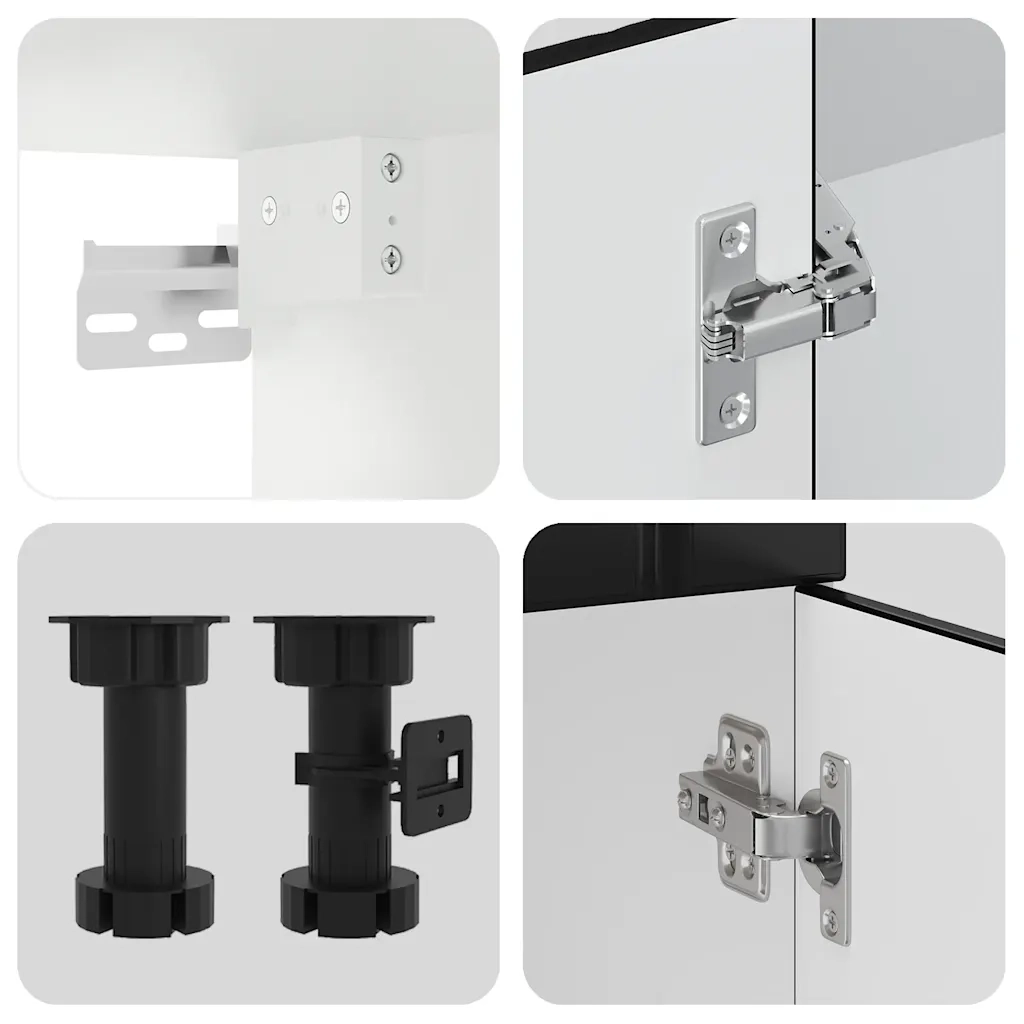 Set Mobili da Cucina 11 pz Kalmar Neri Legno Multistrato 3314942