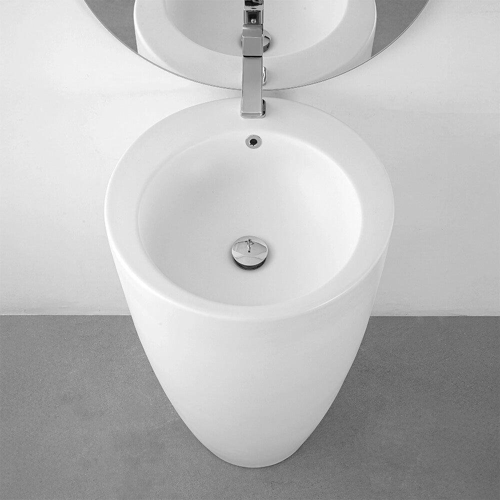 Lavandino freestanding 50x85h cm in ceramica bianco opaco Tokyo