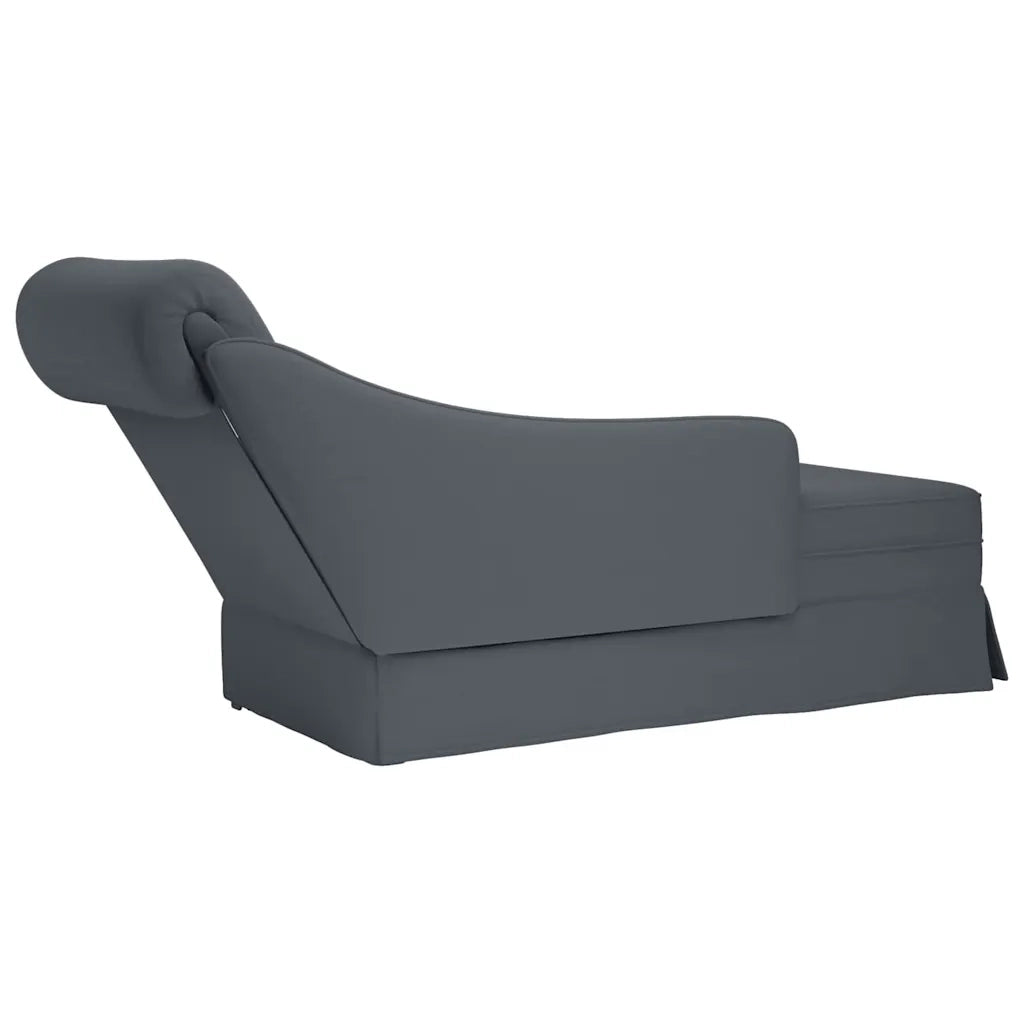 Sdraio con Capezzale e Bracciolo Destro in Velluto Grigio Scuro CFW5425881
