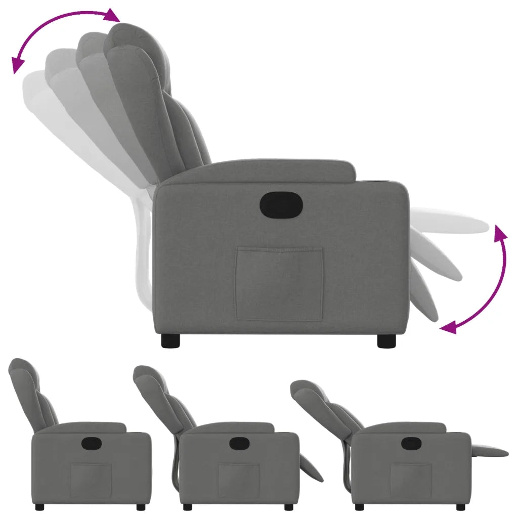 Poltrona reclinabile in tessuto grigio scuro 3205565