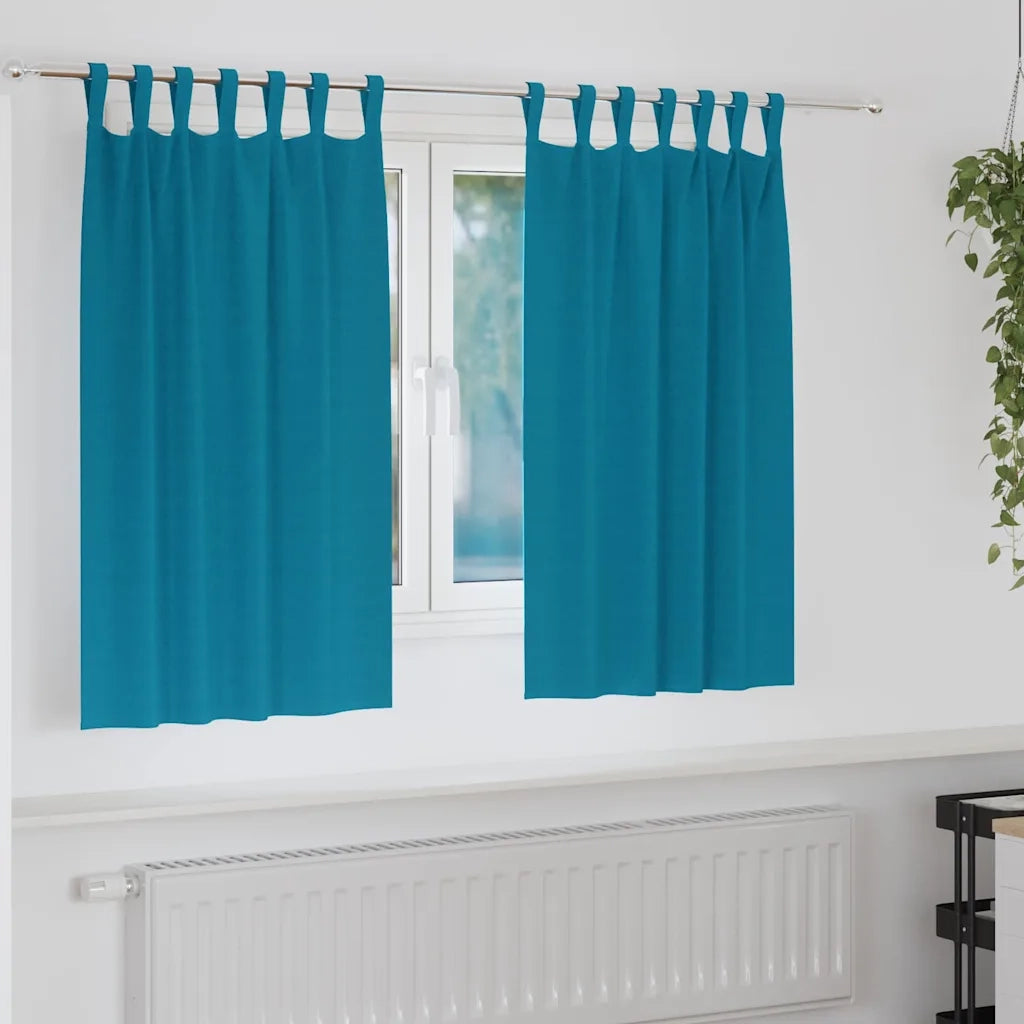 Tende Blackout con Anelli 2 pcs Turchese 140 x 140 cm 4107638