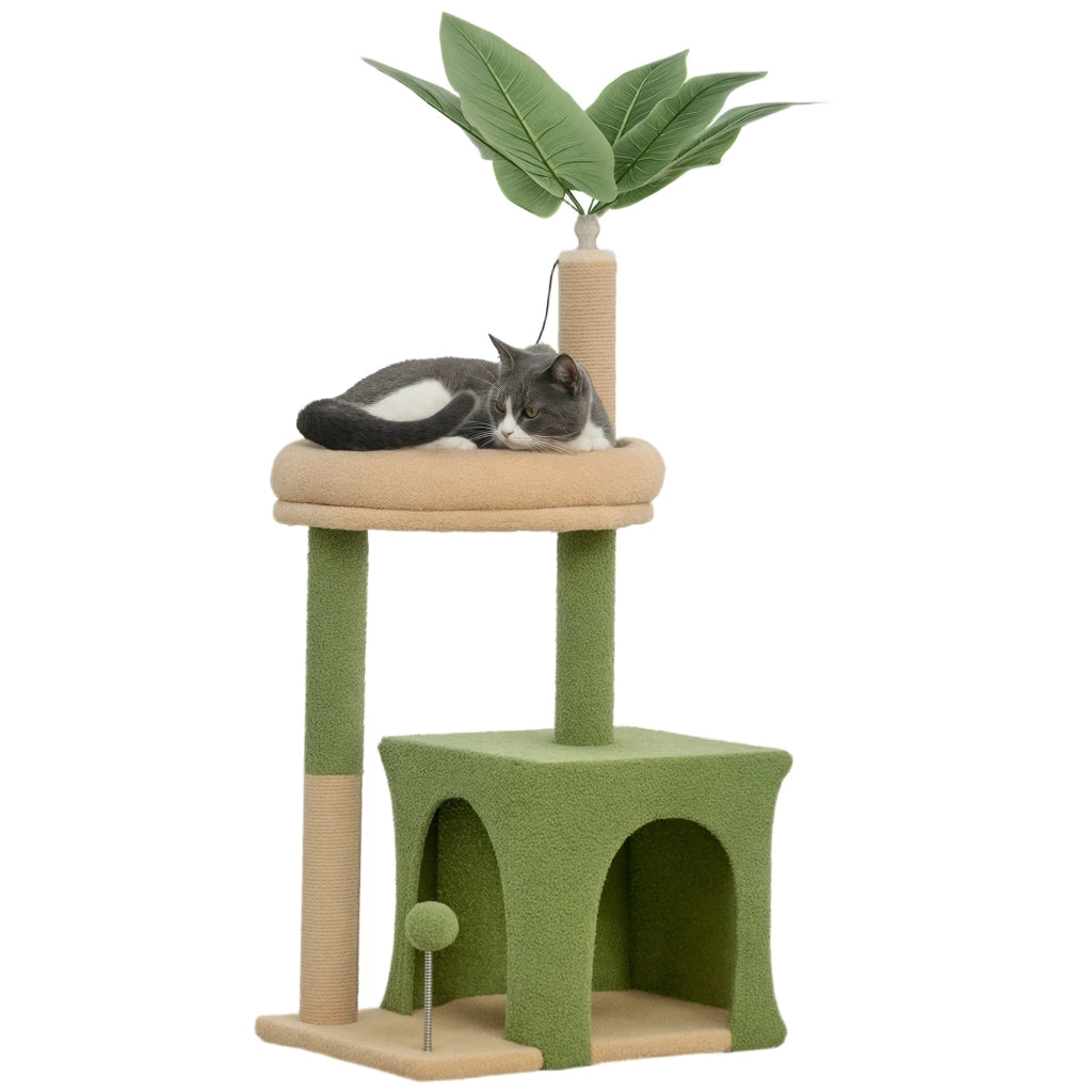 Albero per gatti con gioco ¨C Minimal ¨C verde 44x30x98 cm
